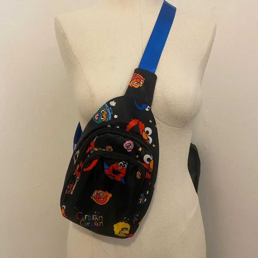 Cartoon Character Kids Sling Bag - Black